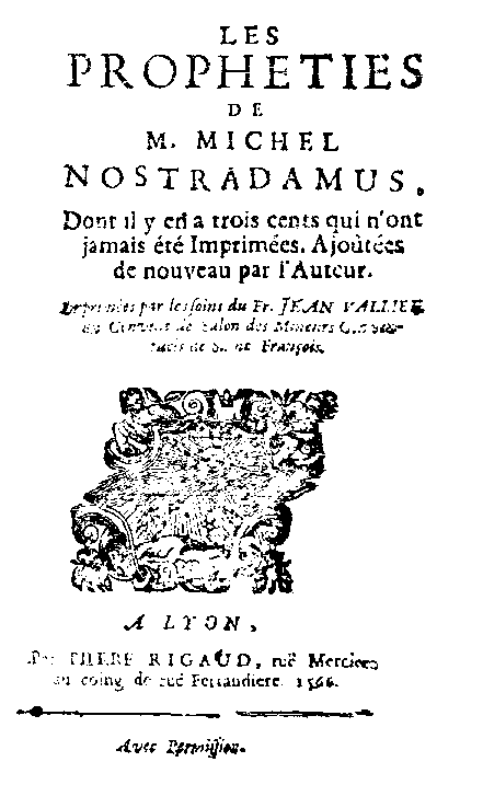 Edition des Prophéties (Pierre Rigaud, 1566)