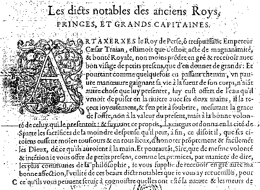 Extrait des Oeuvres morales & mélées (1572)
