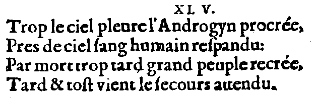 Quatrain (II,45) de l'édition 1605