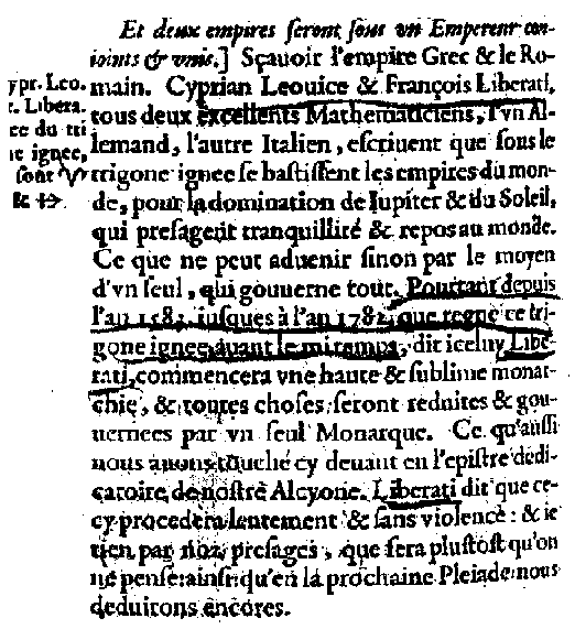Extrait du Discours de la prodigieuse Comette (1583)