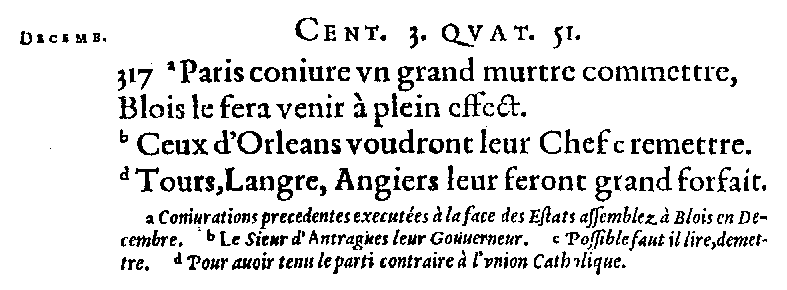 Quatrain (III,51) de l'édition du Janus Gallicus