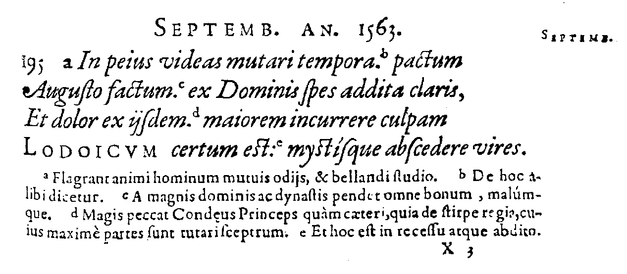 Présage Septembre 1563